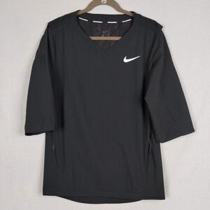 Nike Hot Baseball Jacket Short Sleeve Pullover in Black, Size S 897383-010